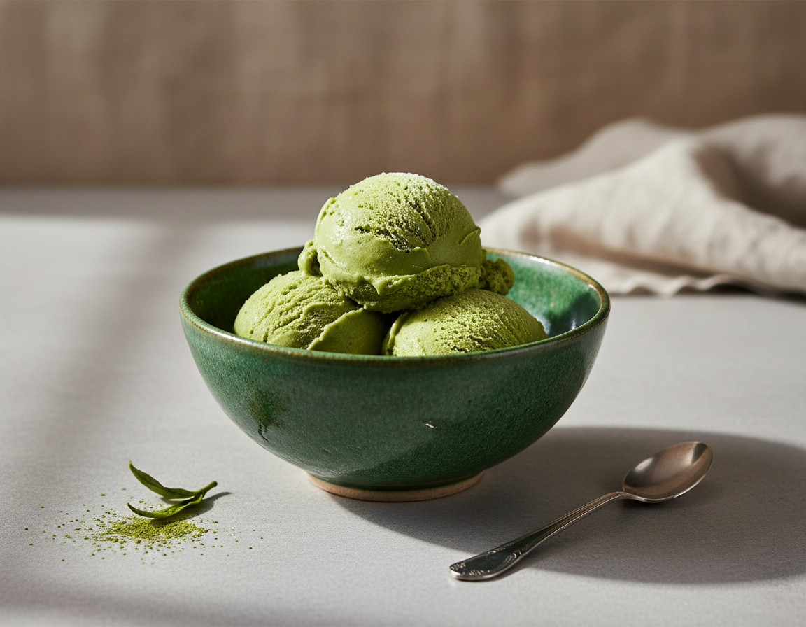 Vyrobte si osvěžující matcha zmrzlinu