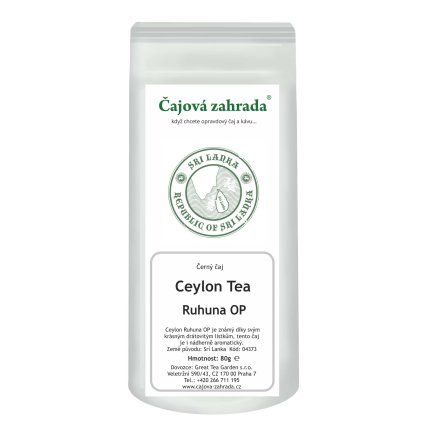 Ceylon Ruhuna OP – černý čaj s plnou chutí (Varianta černý čaj 80g)