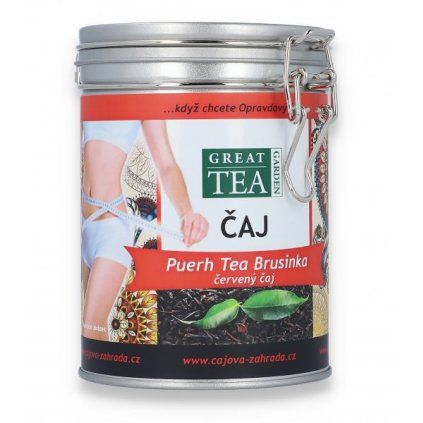 2163 sypany caj puerh tea brusinka v doze caj na hubnuti