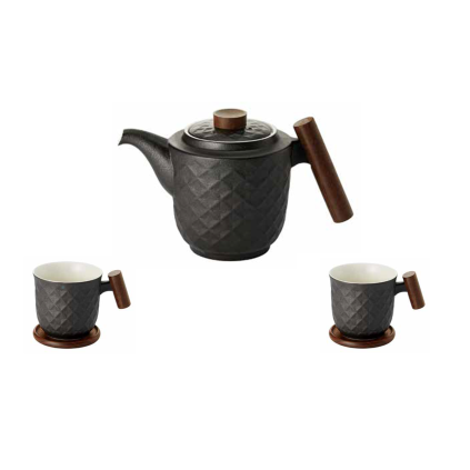 Čajová porcelánová souprava Menja černá