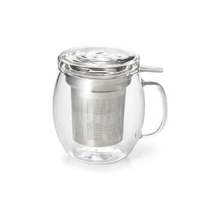 Skleněný hrnek Arik s nerezovým filtrem 450ml