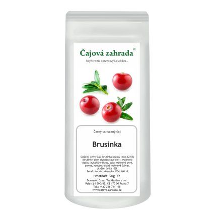 Brusinkový čaj – černý ochucený čaj s malinou a růží (Varianta černý čaj 1000g)