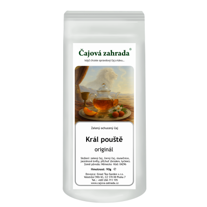 Král pouště – zelený ochucený čaj s broskví a liči (Varianta zelený čaj 90g)