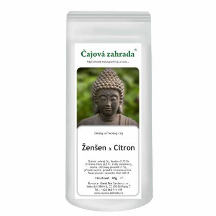 Ženšen & Citron – zelený ochucený čaj (Varianta zelený čaj 90g)