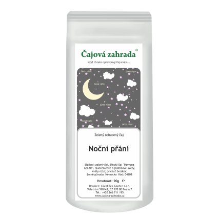 Noční přání – zelený čaj s broskví, jasmínem a růží (Varianta zelený čaj 1000g)